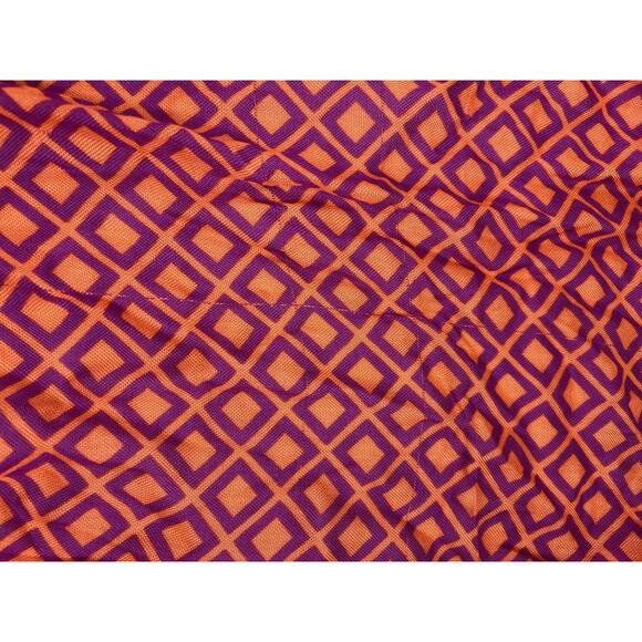 J.Crew Coral Orange Pink Purple Scarf Square Diamond Pattern Lightweight - Picture 5 of 7